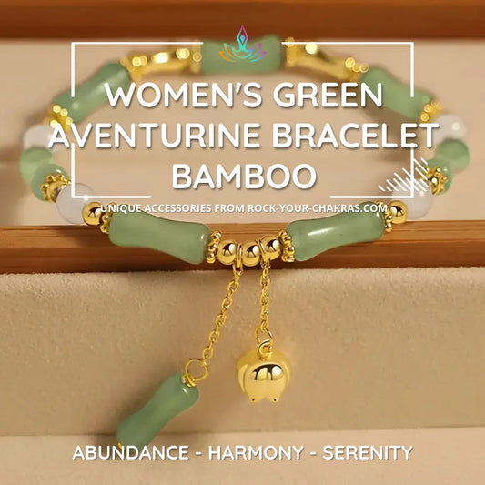 Women's Green Aventurine Bracelet <br> Bamboo