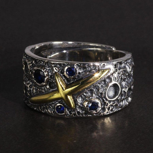 Blue Stone Star Ring