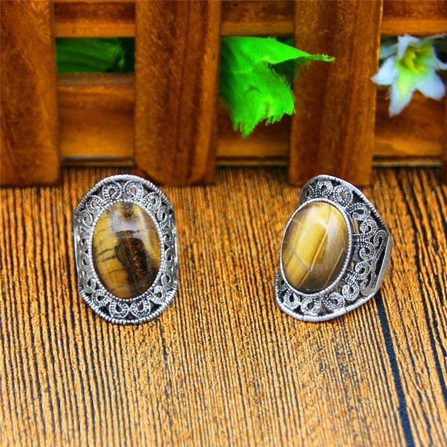 Tiger Eye Cabochon Silver Ring