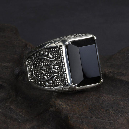 Obsidian Silver Ring