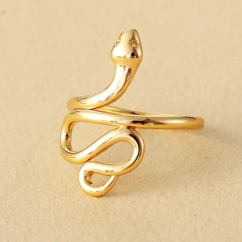 Snake-shaped Gold-plated Ring