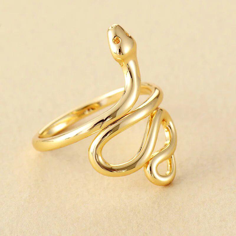 Snake-shaped Gold-plated Ring