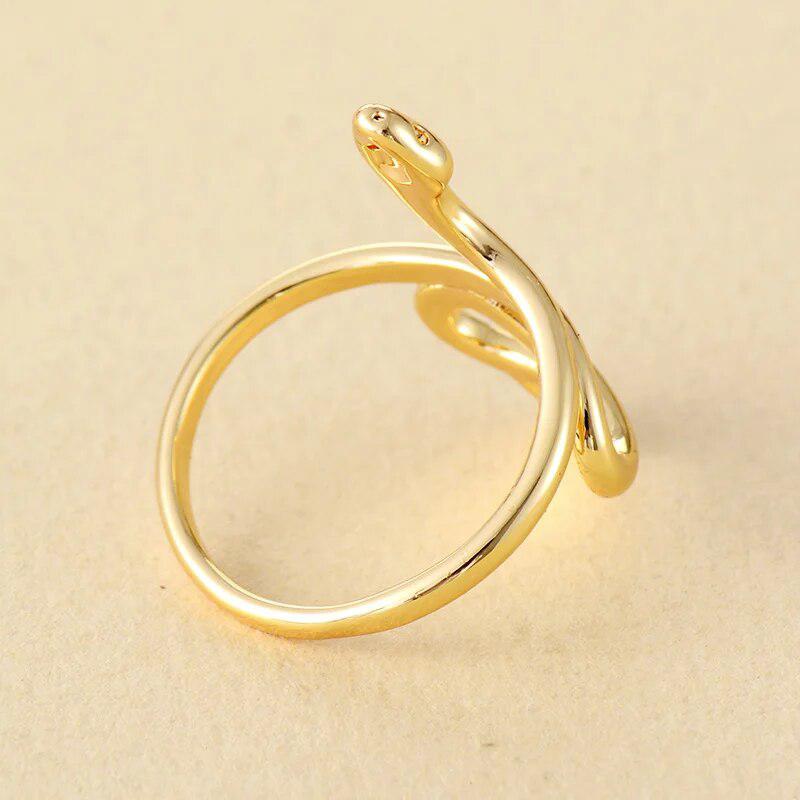 Snake-shaped Gold-plated Ring