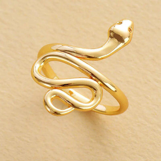 Snake-shaped Gold-plated Ring