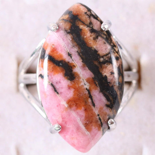 Rhodonite Ring - Adjustable Size