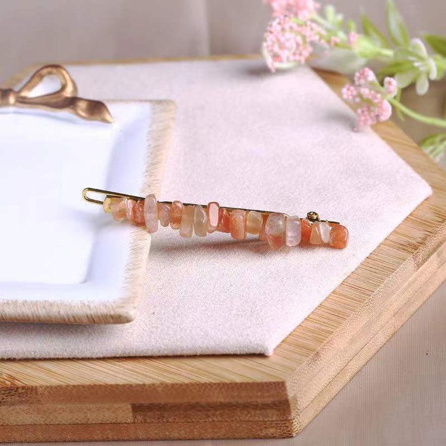 Hair clip with natural stone