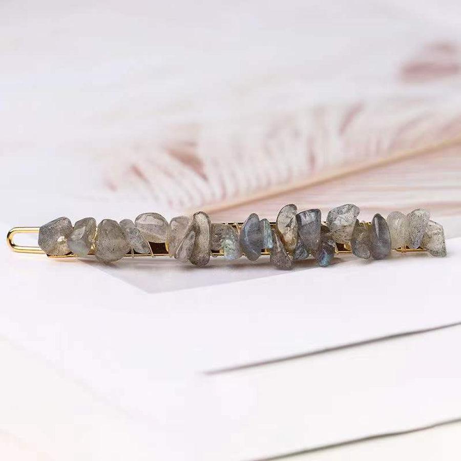 Hair clip with natural stone