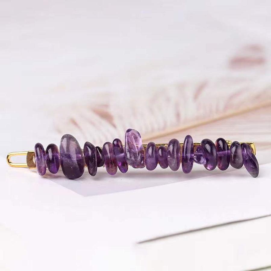 Hair clip with natural stone