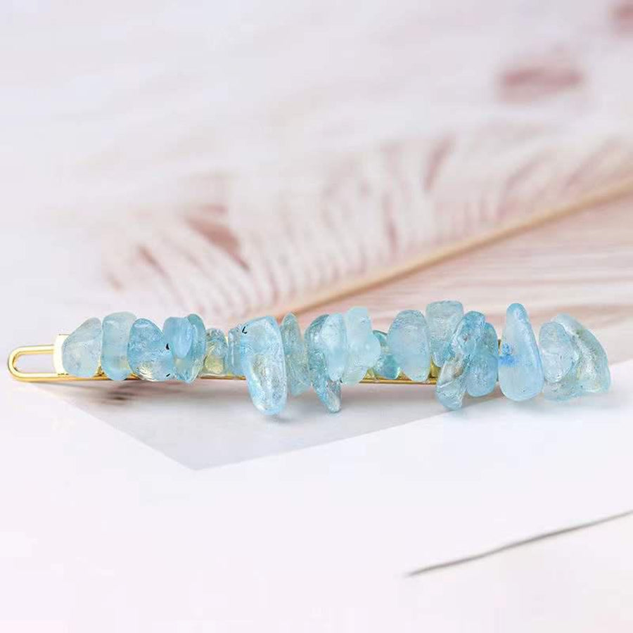 Hair clip with natural stone