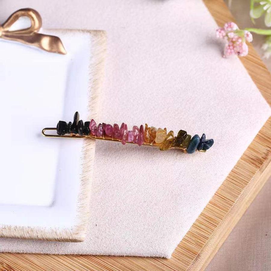 Hair clip with natural stone