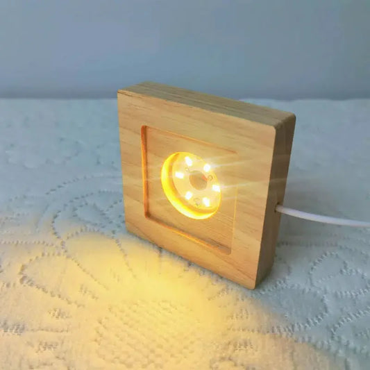 Wood and Crystal LED Decorative Light Base