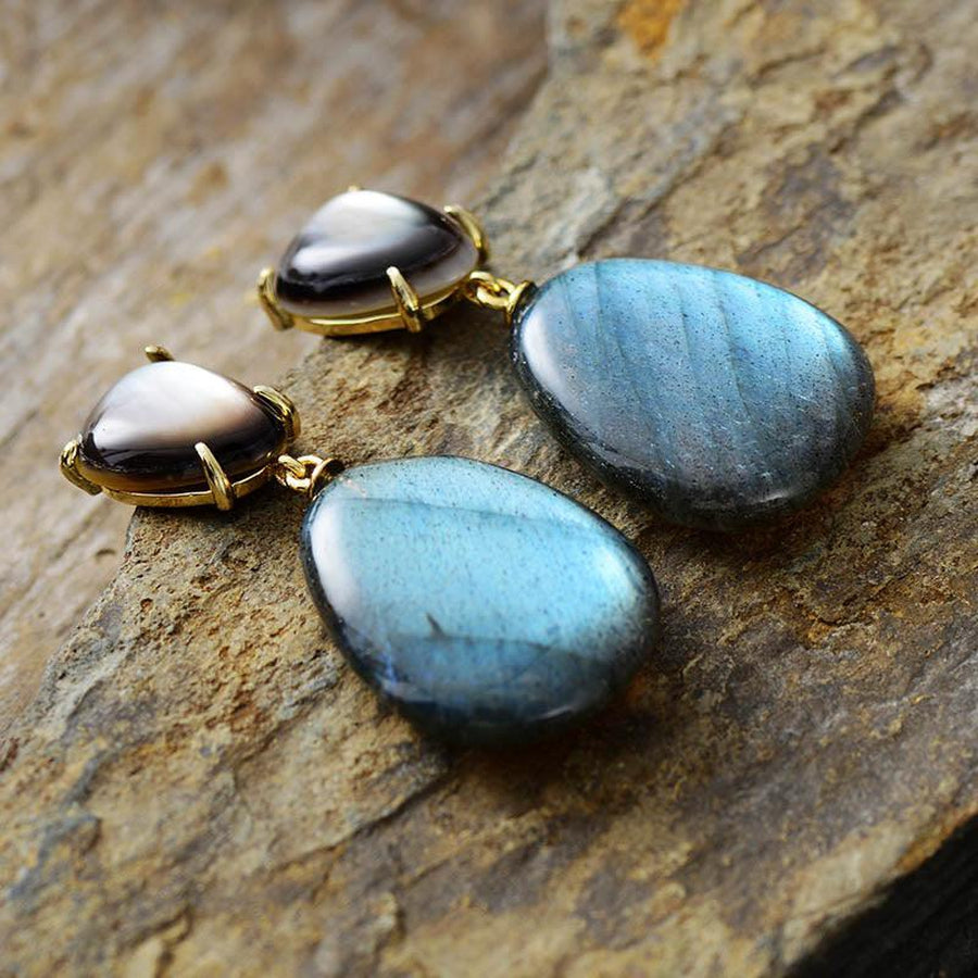 Luxurious Labradorite Drops Earrings