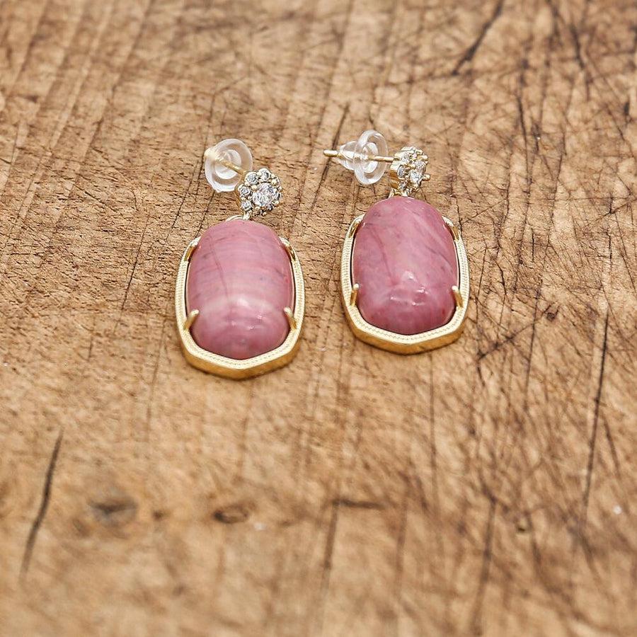 Golden Rhodonite Earrings