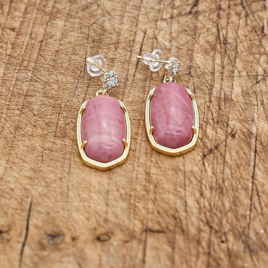 Golden Rhodonite Earrings