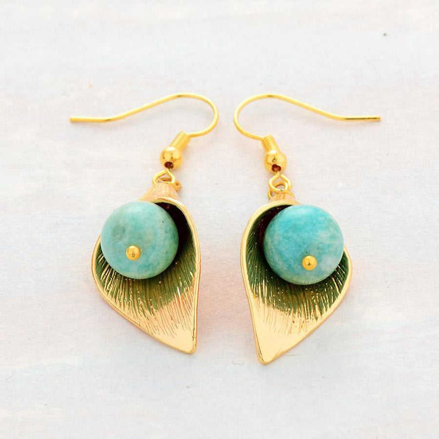 Amazonite Bead Earrings