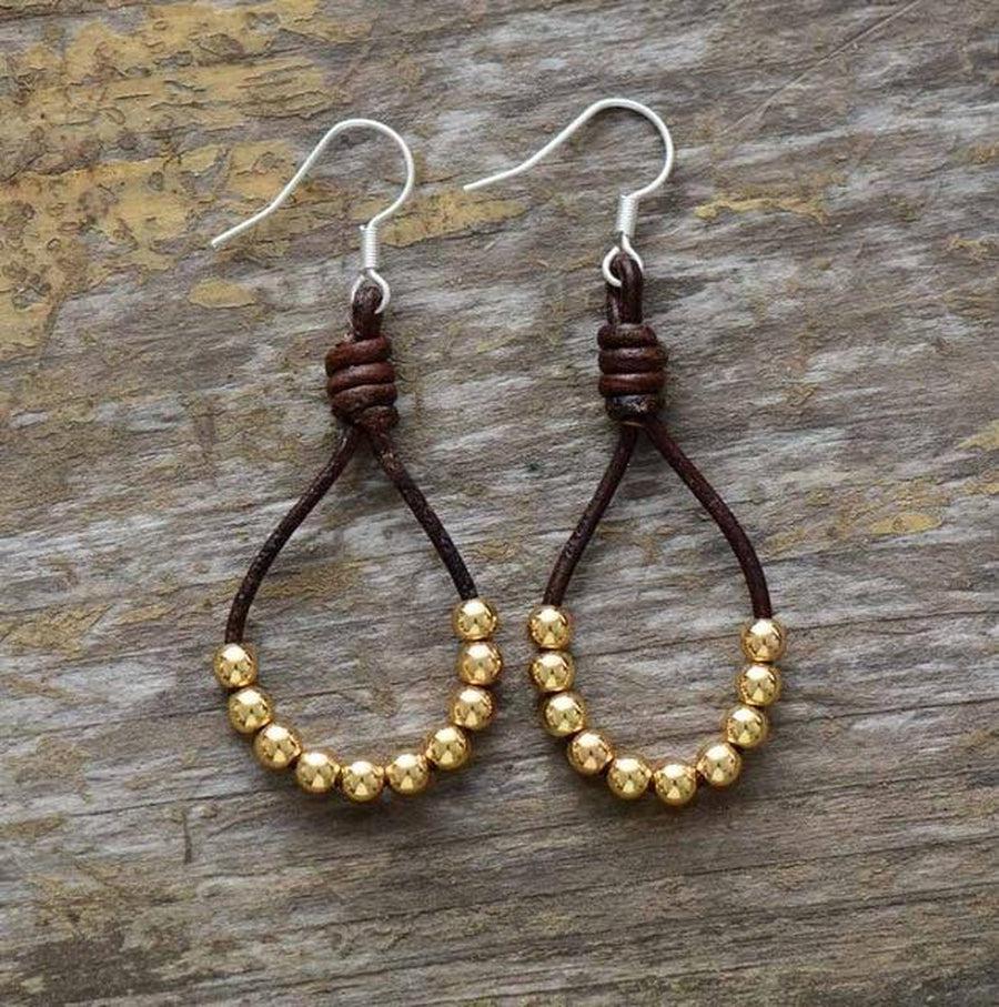 Pearls and Leather Earrings