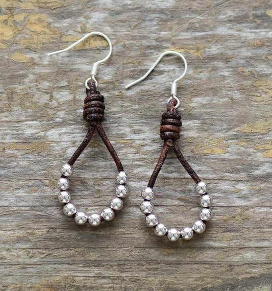 Pearls and Leather Earrings