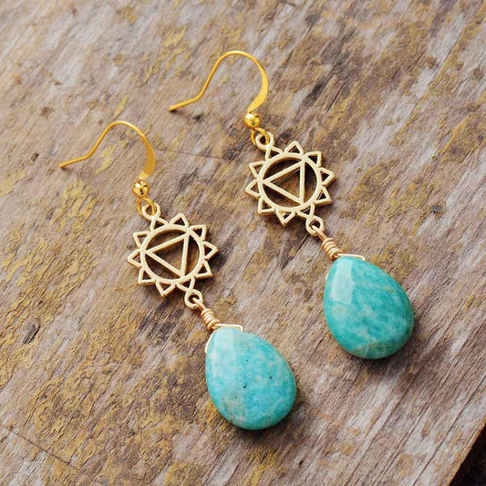 Amazonite Geometric Earrings