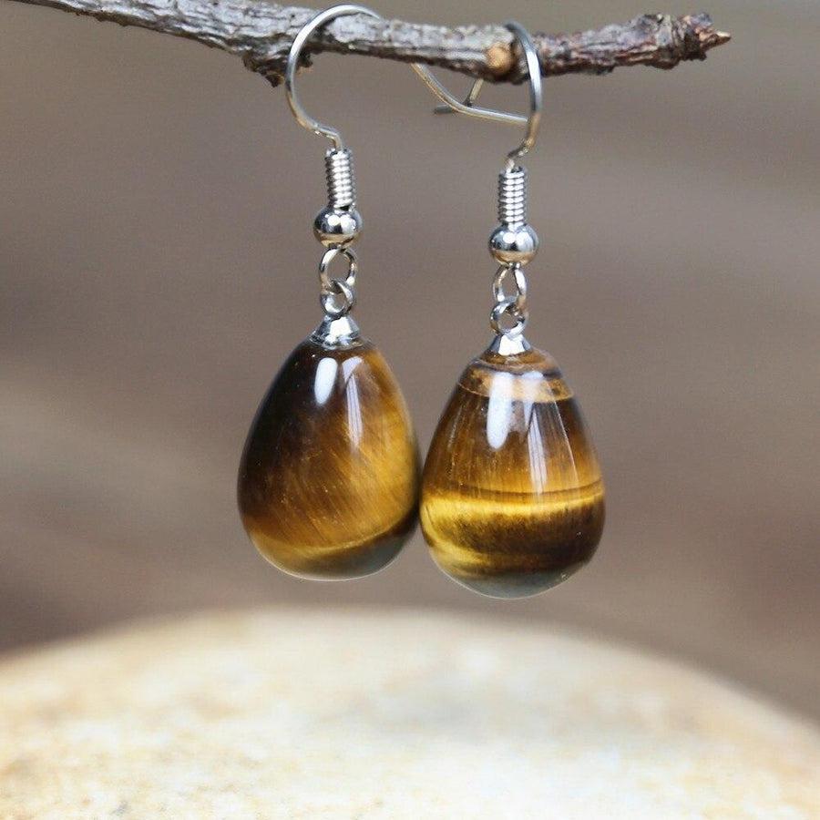 Tiger's Eye Drop Earrings