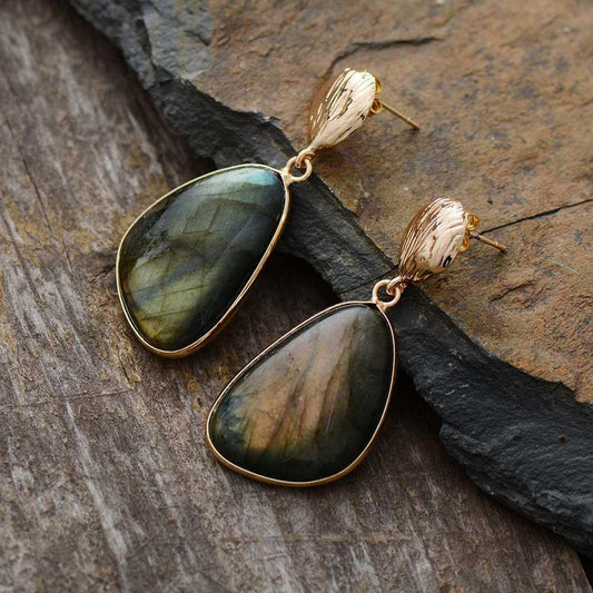 Tear Drop Labradorite Earrings