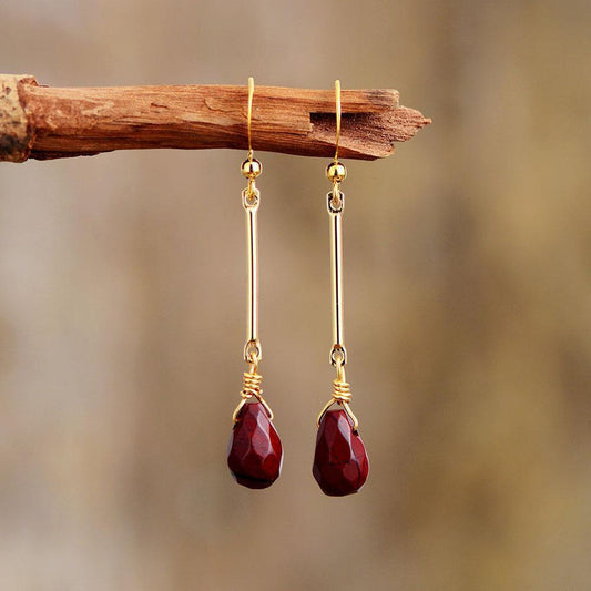 Red Jasper Drop Earrings