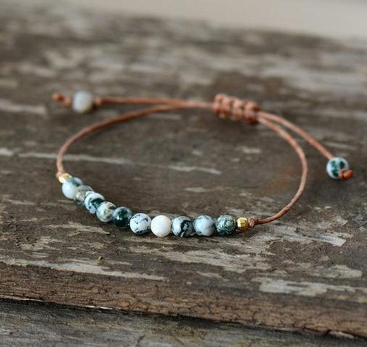 Grey Jasper Bead Bracelet