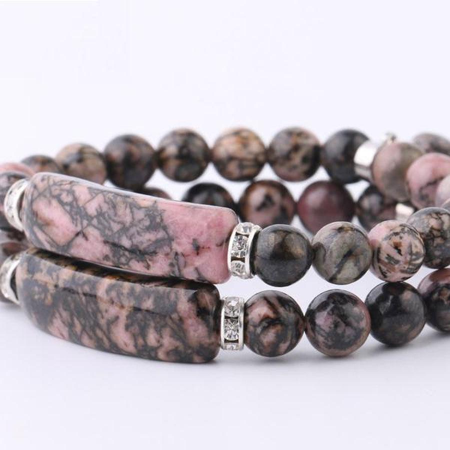 Rhodonite Anti-Stress Bracelet for Confidence