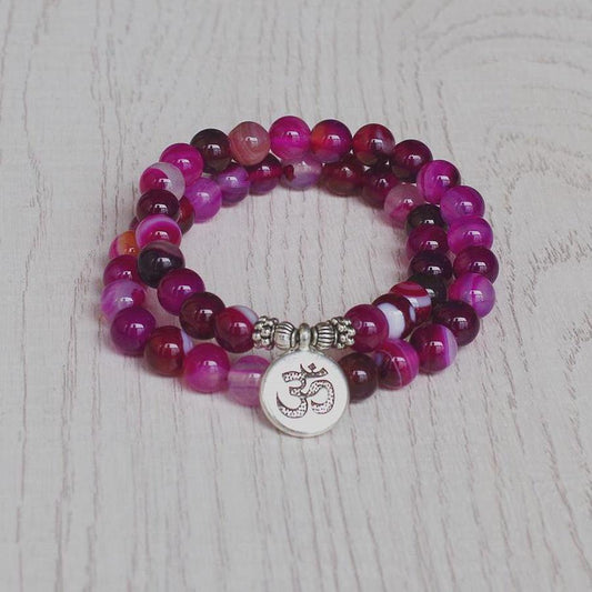 Pink Onyx Charm Bracelet