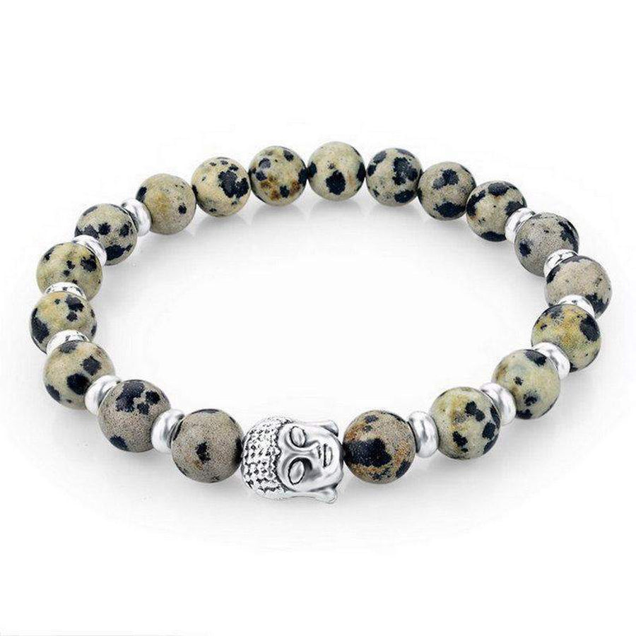 Dalmatian Jasper Buddha Bracelet