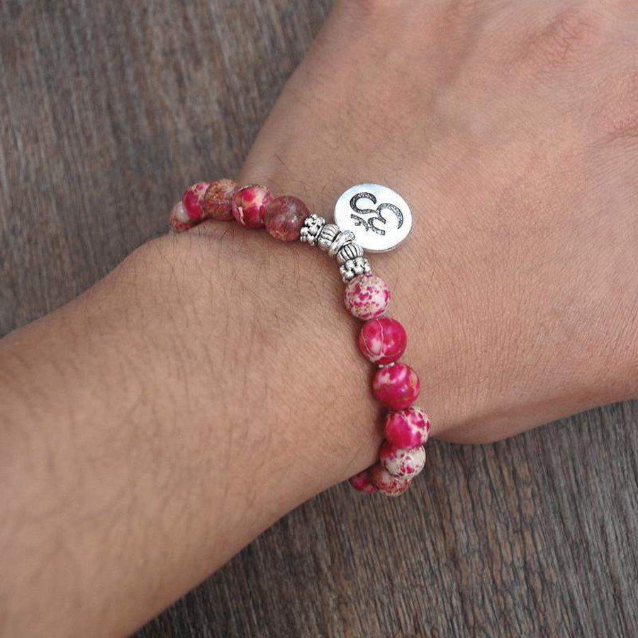 Pink Agate Charm Bracelet - Elegant and Vibrant