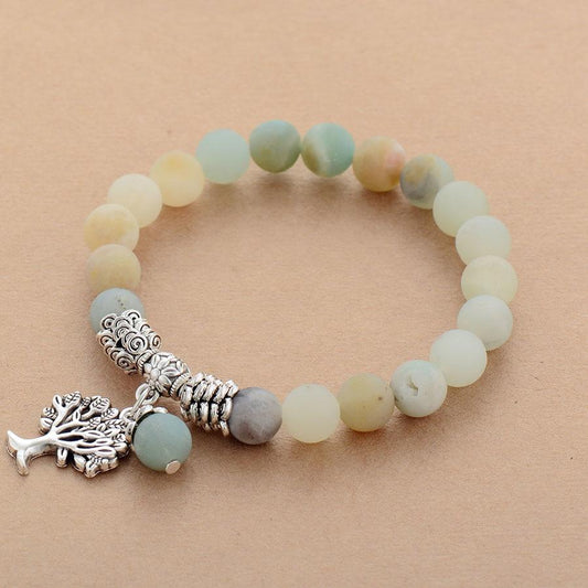 Amazonite Bracelet with Tree of Life Charm