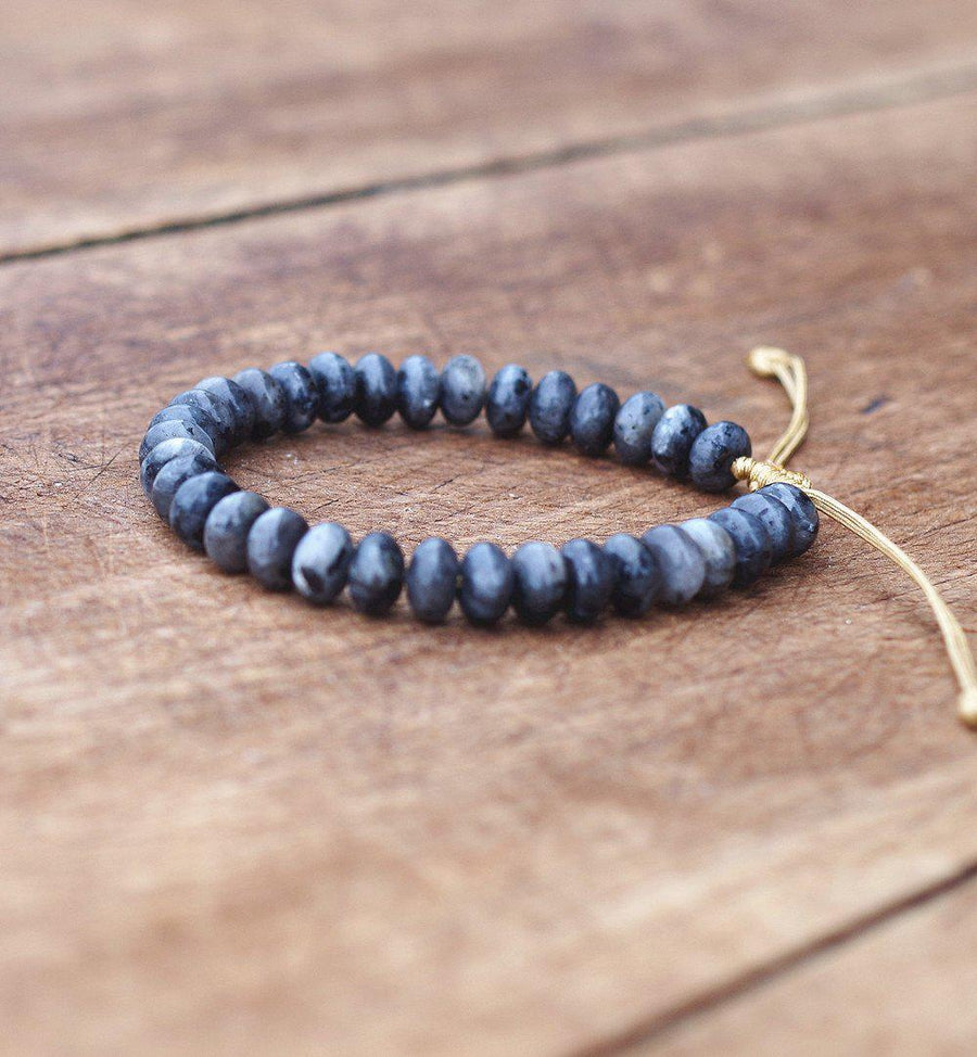 Natural Labradorite Bead Bracelet