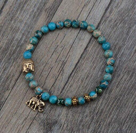 Sacred Symbols Turquoise Bead Bracelet