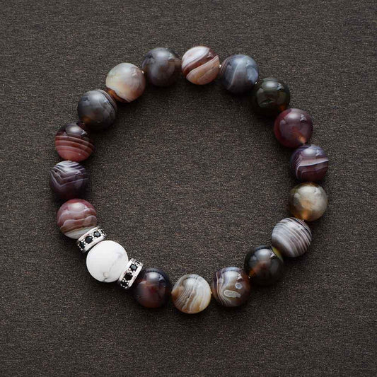 Botswana Agate & Howlite Bracelet