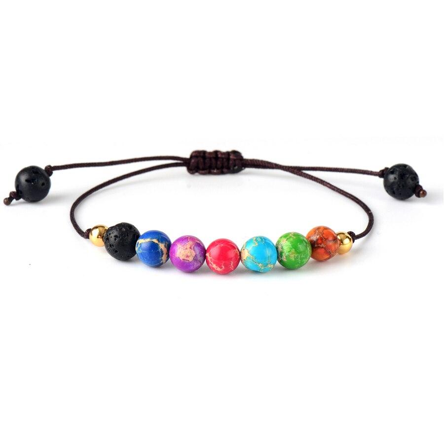 7 Chakra Energy Bracelet with Lucky Knot.