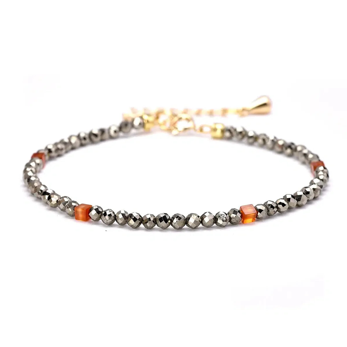 Energizing Pyrite and Red Carnelian Bracelet