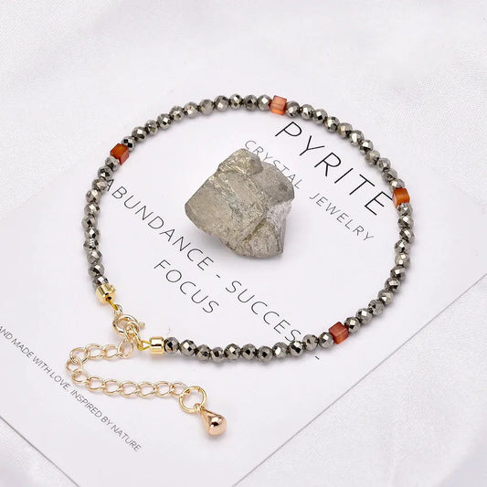 Energizing Pyrite and Red Carnelian Bracelet