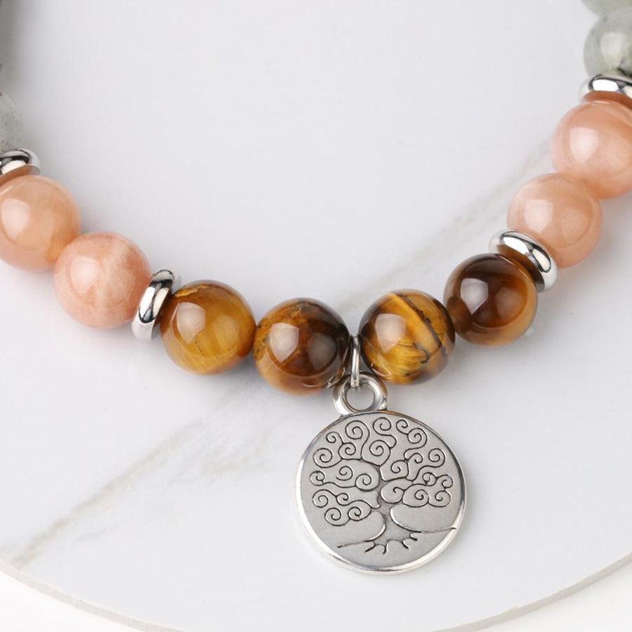 Natural Tiger Eye Bracelet | Tree of Life Spiritual Gift