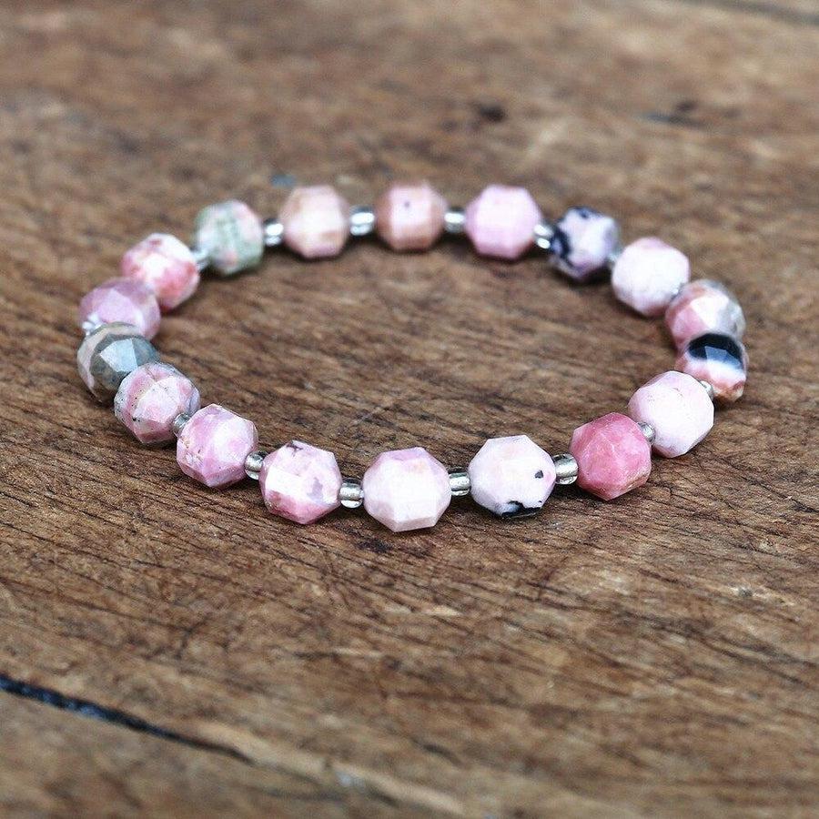 Rhodonite Faceted Stretch Bracelet