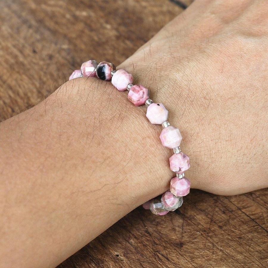 Rhodonite Faceted Stretch Bracelet