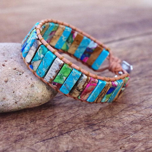 Jasper Leather Cuff Bracelet