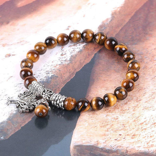 Tiger Eye Bracelet with Tree of Life