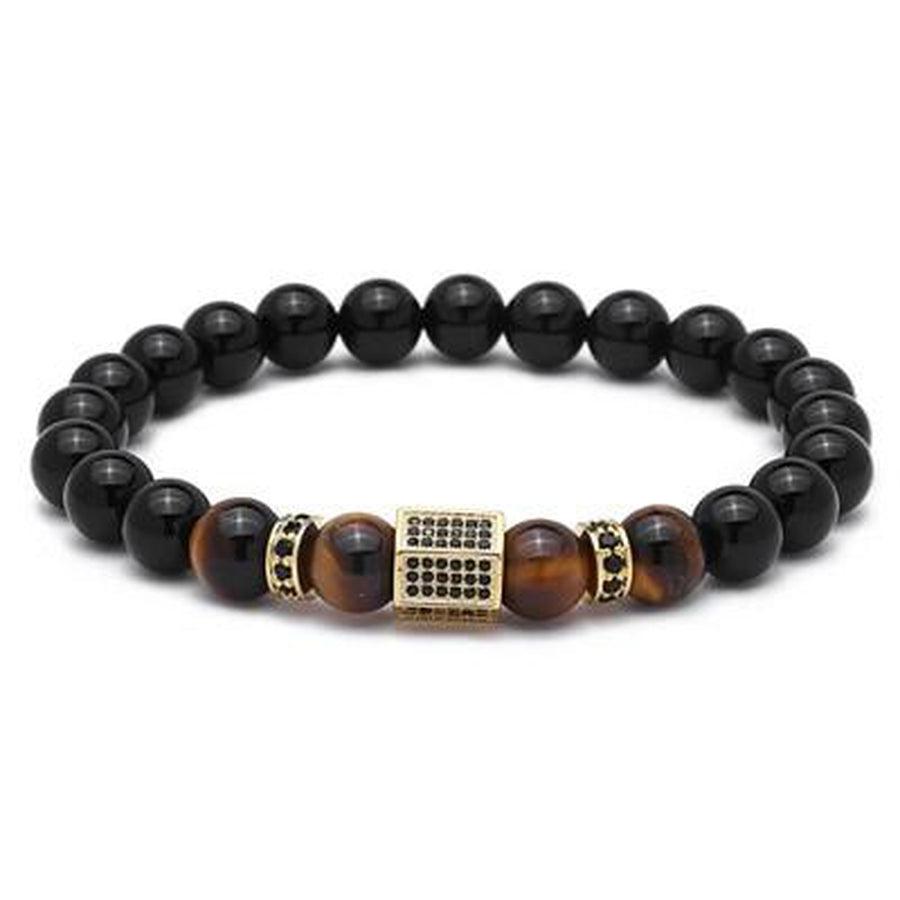 Black Agate, Tiger Eye & Copper Power Bracelet