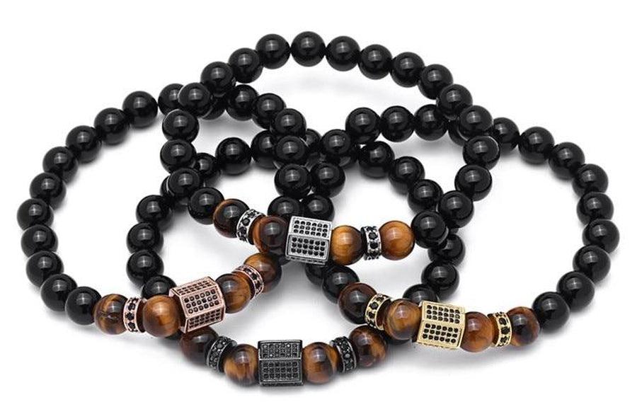 Black Agate, Tiger Eye & Copper Power Bracelet