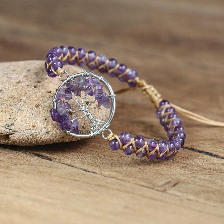 Shamballa Amethyst Tree of Life Bracelet