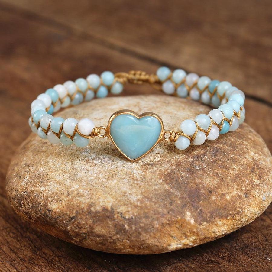 Shamballa Amazonite Heart Bracelet