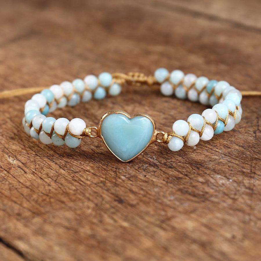 Shamballa Amazonite Heart Bracelet