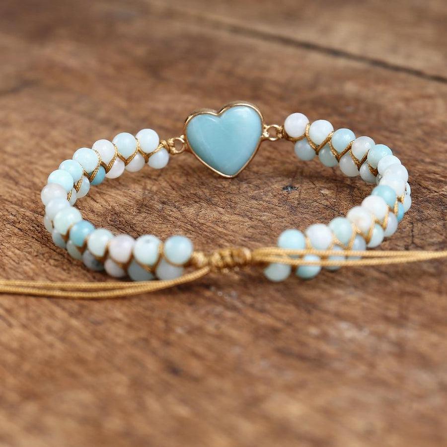 Shamballa Amazonite Heart Bracelet