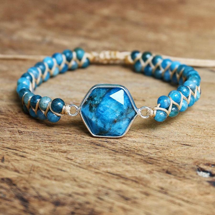 Natural Apatite Shamballa Bracelet