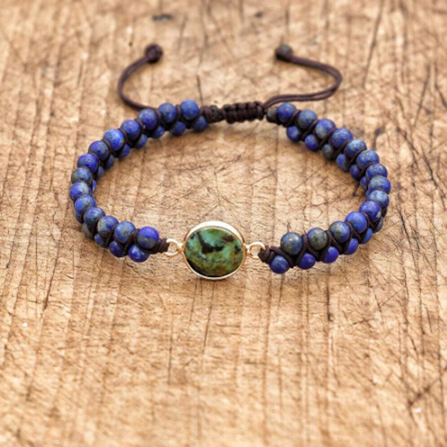 Lapis Lazuli and African Jasper Shamballa Bracelet